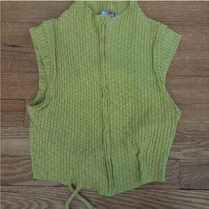 Urban Outfitters Green Ribbed Knit Top